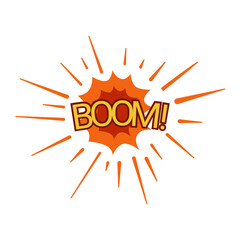 Boom bang. Comic speech bubble. Cartoon style. Vector.
