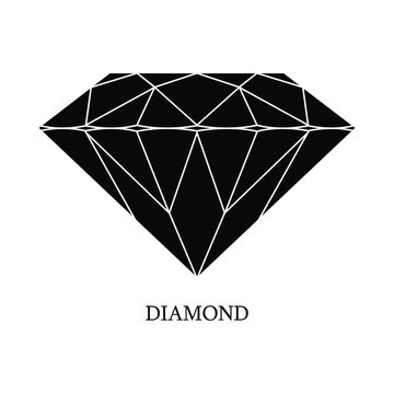 Illustration front view diamond logo design with white background