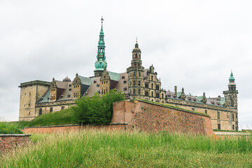 Kronborg medieval castle and stronghold in Helsing&oslash;r, Denmark. Elsinore in William Shakespeare's play Hamlet, beautiful Renaissance castle in Northern Europe