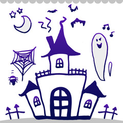 ハロウィンイラスト_屋敷