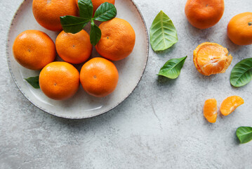 Fresh citrus fruits tangerines, oranges