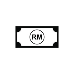 Malaysia Currency Icon Symbol, MYR, Ringgit Money Paper. Vector Illustration