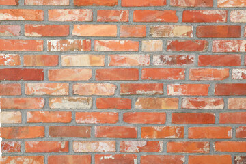 Texture of old red brick wall as background
