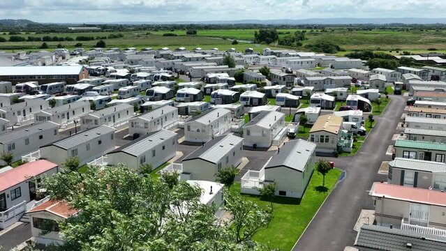 Aerial View of a Static Caravan Park Holiday Home in England