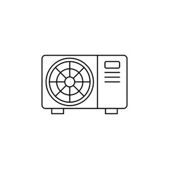 Ac outdoor unit icon in line style icon, isolated on white background
