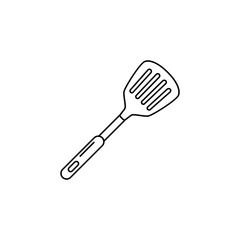 kitchen turner, turning spatula icon in line style icon, isolated on white background
