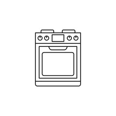 Burner oven icon in line style icon, isolated on white background