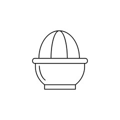 Citrus press, lemon squeezer, manual juicer icon in line style icon, isolated on white background
