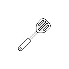 slotted spatula, turner spatula icon in line style icon, isolated on white background