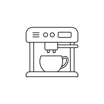 Coffee Brewer Icon In Line Style Icon, Isolated On White Background