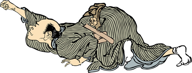 浮世絵　怖がる人　その2