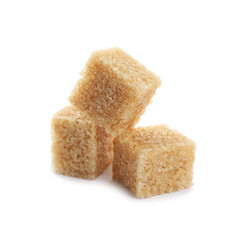 Cubes of brown sugar isolated on white