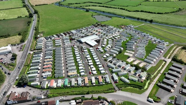 Aerial View of a Static Caravan Park Holiday Home