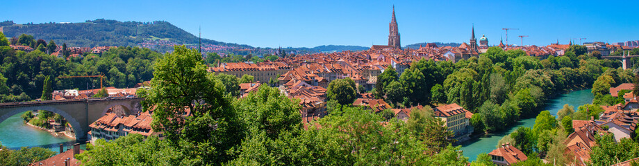 Fototapeta premium Panoramic view of Bern city