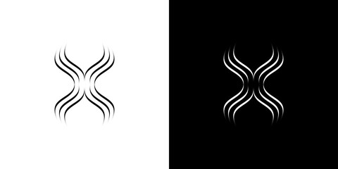 Unique and modern wavy initial letter X logo design
