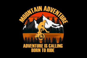 Mountain Adventure is Calling Retro Design Landscape
