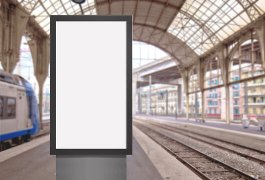 Digital media blank white screen modern panel, signboard for advertisement design in airpost, gallery. Mockup