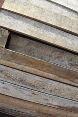Close up of barrel made from wooden plank. Diagonal composition.