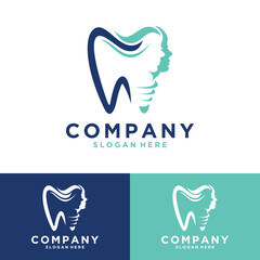Creative Dental With Face Women Concept Logo Vector Template graphic illustration