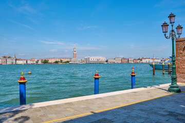 Wenecja, zabytki, podróż, laguna, gondola, Europa, Italia, Widok na Wenecję od strony wyspy Giudecca