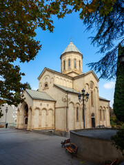 Fototapeta na wymiar The Kashveti Church of St. George in central Tbilisi