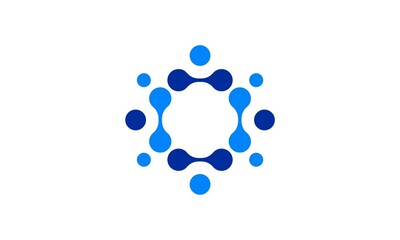 digital connection technology logo. Simple high tech modern, vector, icon.