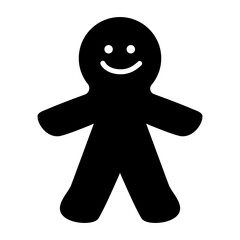 ジンジャーマンクッキー　シルエット　ベクターイラスト