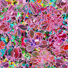 flowers seamless pattern for fabric