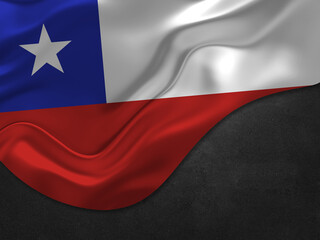 Chile Flag in Metal Style