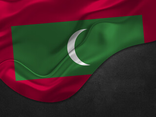 Maldives Flag in Metal Style