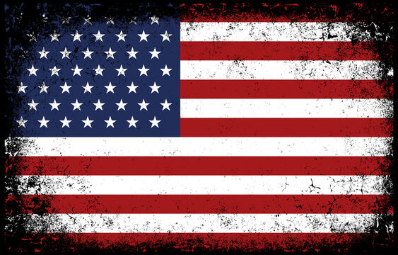 Old dirty grunge vintage united state of america national flag illustration