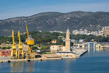 Signal Tower or Porto Pi lighthouse, XV century, declared a Historic-Artistic Monument on August 14, 1983. Palma, Mallorca, Balearic Islands, Spain