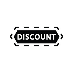 Account, discount icon. Black vector graphics.