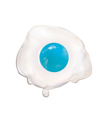 oeuf, jaune d'oeuf, bleu, fantaisie, repas, petit déjeuner, sain, frais, plat, gros plan, organique