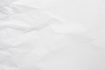 White crumpled and creased paper texture background