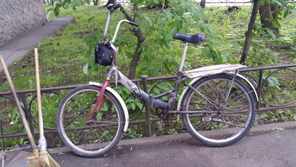 Janitor's bike in the city yard