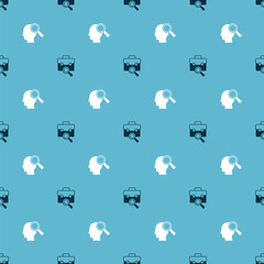 Set Work search and Search people on seamless pattern. Vector