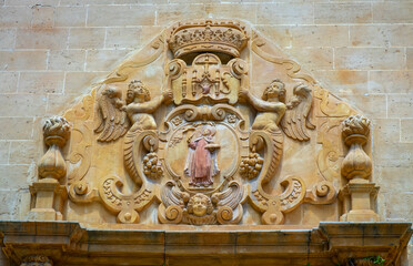 Ses Teresetes, convento Carmelita, Santa Teresa de Palma.Portada de la iglesia ,siglo XVII, Palma, Mallorca, balearic islands, Spain