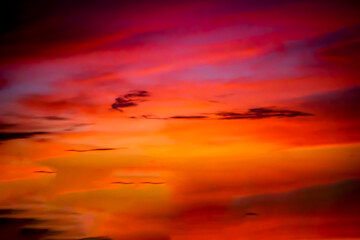 Blur Background, beautiful orange evening sky used for background.