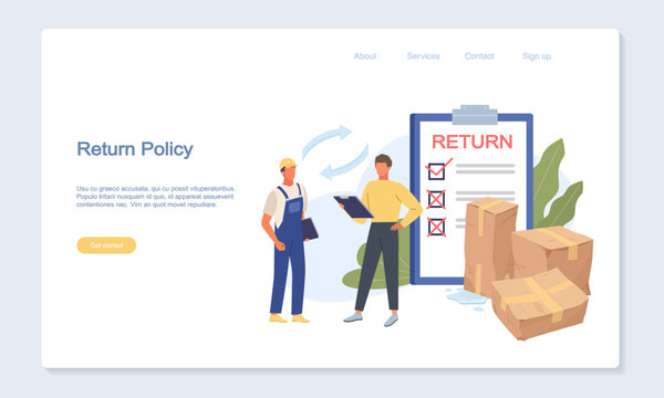 bad delivery. return policy of broken goods damaged boxes unhappy customer putting bad reviews with low rating. Vector concept illustration for landing web page design