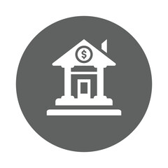 Fototapeta premium Bank, building, banking icon. Gray vector graphics.