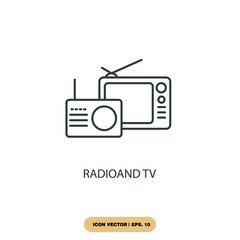 radio and tv icons  symbol vector elements for infographic web