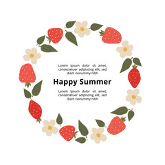 Berry wreath, great design for any purposes. Invitation banner design. Vector drawing.