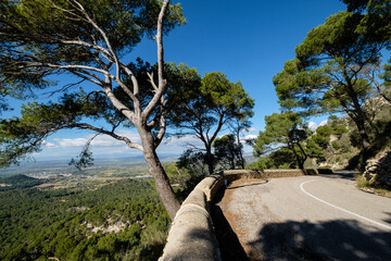 carretera  al santuario de  Sant Salvador, Felanitx, Mallorca, balearic islands, Spain