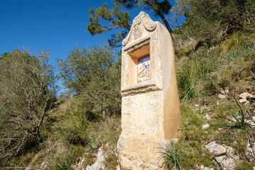 estacion de Viacrucis, calvario del Viacrucis del Camí de Sant Salvador, Felanitx, Mallorca,...