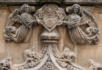 relieves de la Reial academia de belles Arts, Carrer de la Rosa, 3, Palma, Mallorca, balearic islands, Spain