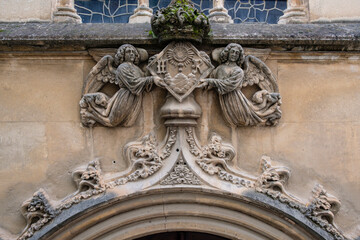 relieves de la Reial academia de belles Arts, Carrer de la Rosa, 3, Palma, Mallorca, balearic islands, Spain