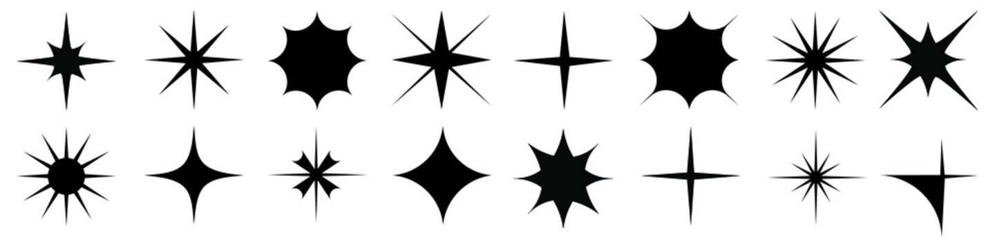 Sparkles icon Vector set. Star element illustration sign collection.