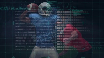 Animation of data processing over american football players - Powered by Adobe