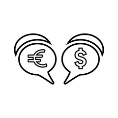 Transaction, swift, communication line icon. Outline vector.